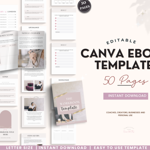 50 Pages Canva Ebook and Workbook Template