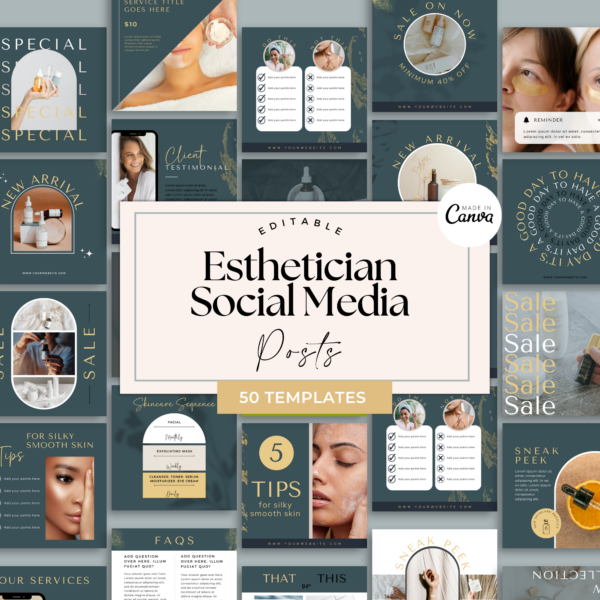 50 Esthetician Instagram Post Templates