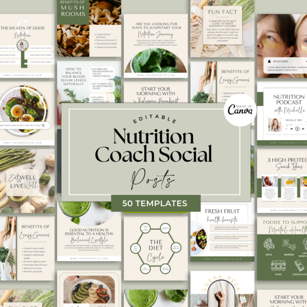 Nutrition Coach, Nutrition Instagram Posts (Green)