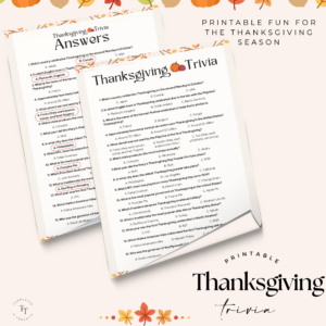 Printable Thanksgiving Trivia Game | Printable Thanksgiving Party Game | Thanksgiving Trivia Night | Thanksgiving Jeopardy Game