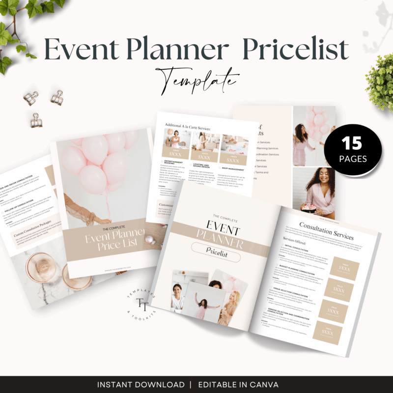 EVENT PLANNER PRICE LIST