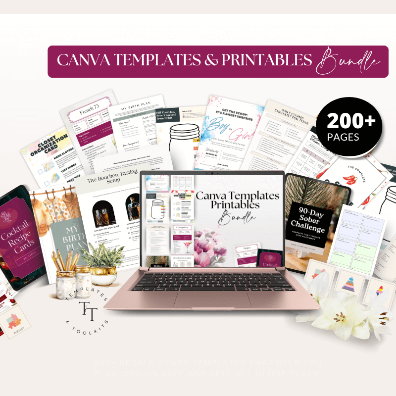 Done-For -You Canva Templates and Printables Bundle