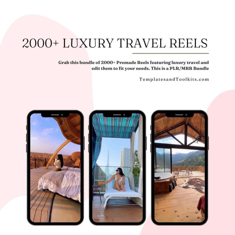 2000+ Luxury Travel Reel Template Bundle